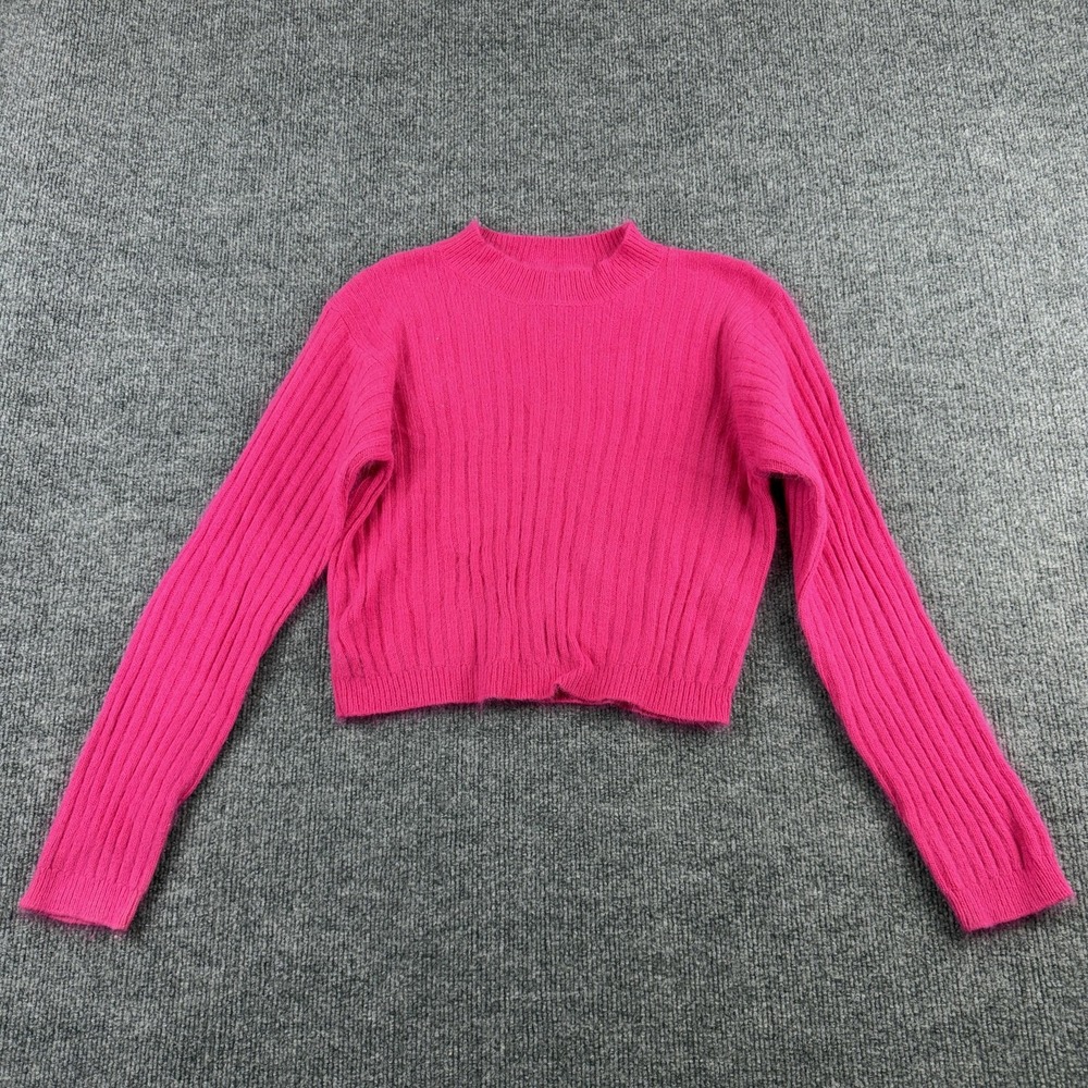 Vintage Rampage Sweater Womens XL Pink Angora Wool Mock Neck Pullover KP6378